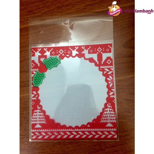 Túi dán mẫu noel 10cm - 100 túi