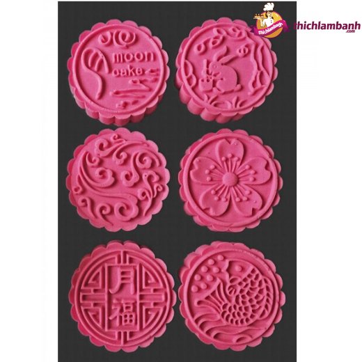 Khuôn lò xo 125g tròn 6 mặt mooncake