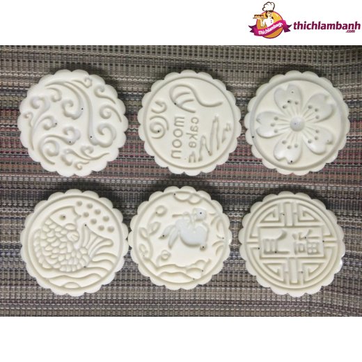 Khuôn lò xo 125g tròn 6 mặt mooncake