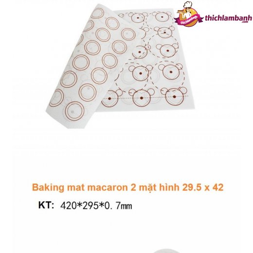 Baking mat macaron 2 mặt hình 29.5 x 42