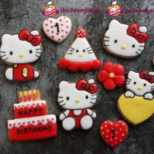 Bộ 8 nhấn nhựa mèo Hello Kitty