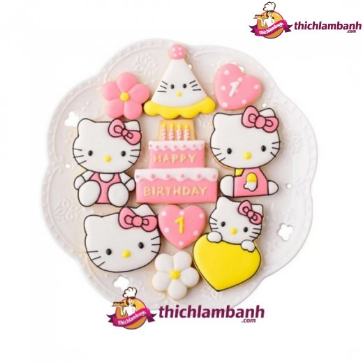 Bộ 8 nhấn nhựa mèo Hello Kitty