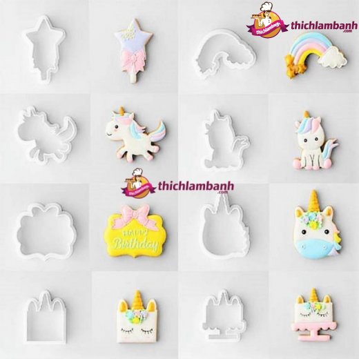 Bộ 8 nhấn nhựa Kỳ Lân Unicorn