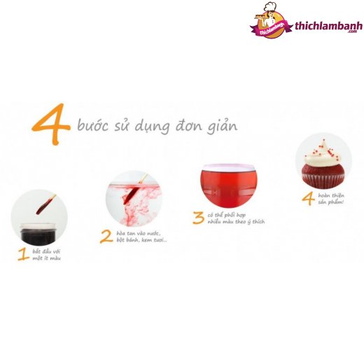 Bộ 6 màu thực phẩm  V color dạng gel