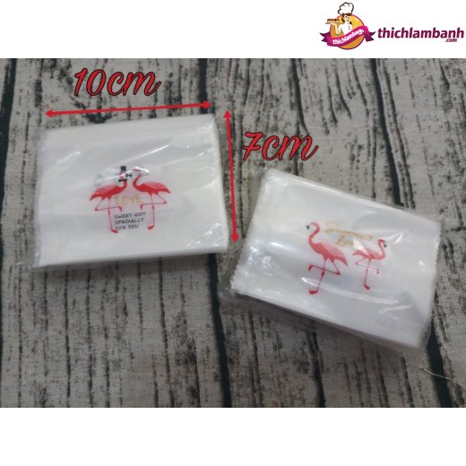 Túi ép đựng bánh 7 x 10 cm hồng hạc