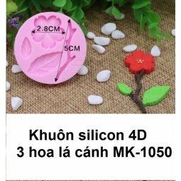 Khuôn silicon 4D 3 hoa lá cánh MK-1050 giá rẻ chỉ với 30.000 đ