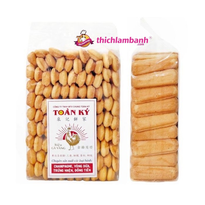 Bánh sâm banh / lady fingers Toàn Ký không phú đường 500g Bánh sâm banh / lady fingers Toàn Ký không phú đường 500g