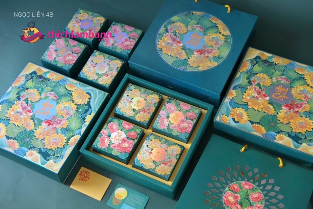 Hộp Đựng Bánh Trung Thu Ngọc Liên 4B Hộp Đựng Bánh Trung Thu Ngọc Liên 4B