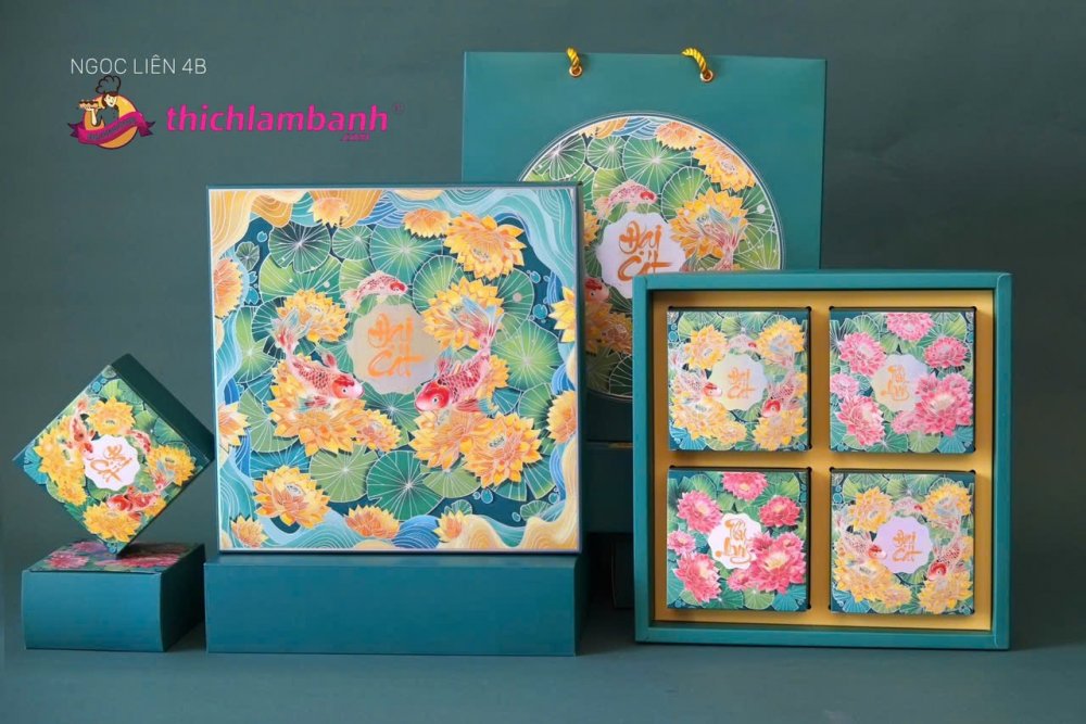 Hộp Đựng Bánh Trung Thu Ngọc Liên 4B Hộp Đựng Bánh Trung Thu Ngọc Liên 4B