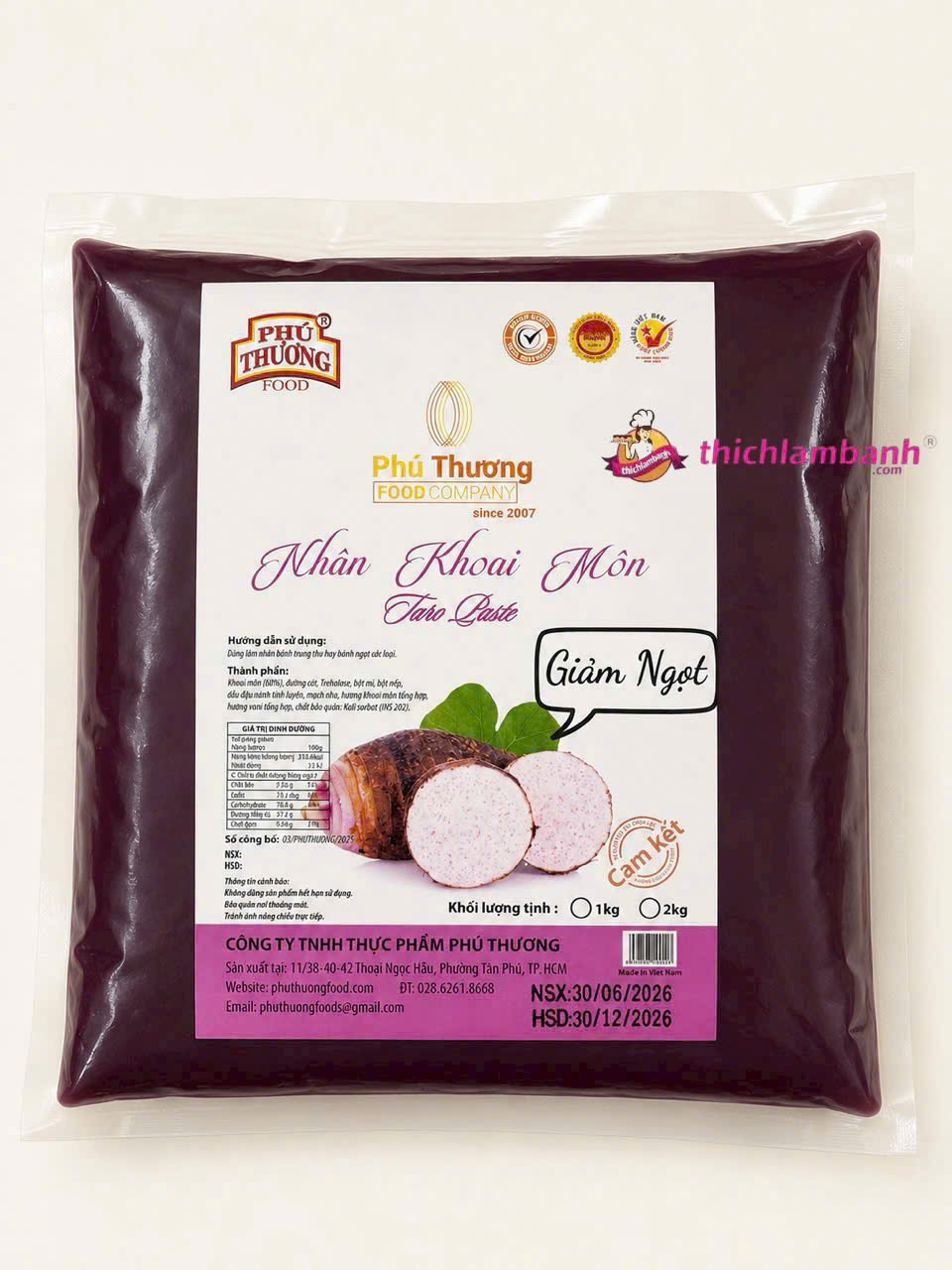 Khoai Môn - Nhân Giảm ngọt Phú Thương 1Kg Khoai Môn - Nhân Giảm ngọt Phú Thương 1Kg