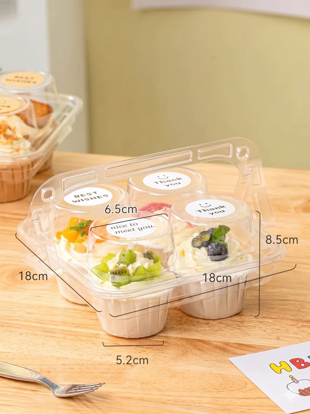 Hộp nhựa 4B cupcake JYH 210 Hộp nhựa 4B cupcake JYH 210