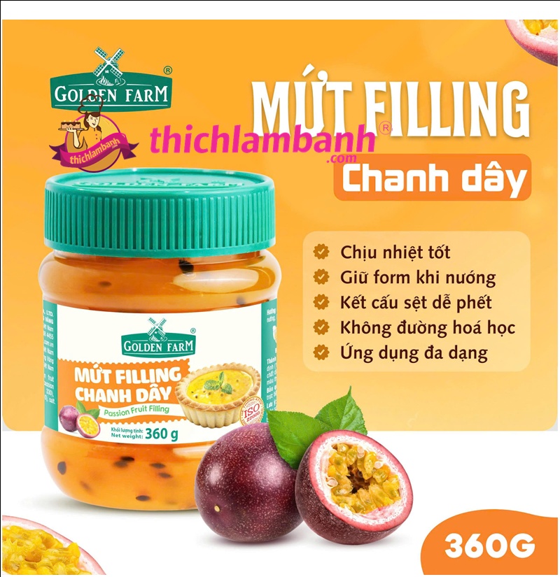 Mứt Filling Golden Farm 360gr - Chanh Dây Mứt Filling Golden Farm 360gr - Chanh Dây