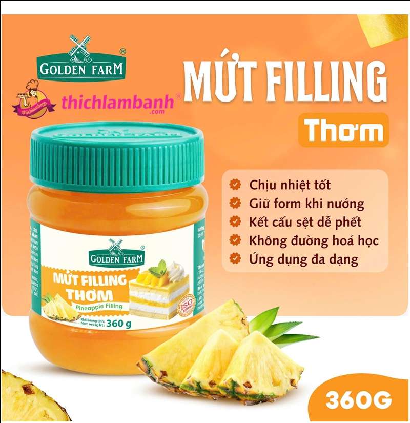 Mứt Filling Golden Farm 360gr - Thơm Mứt Filling Golden Farm 360gr - Thơm
