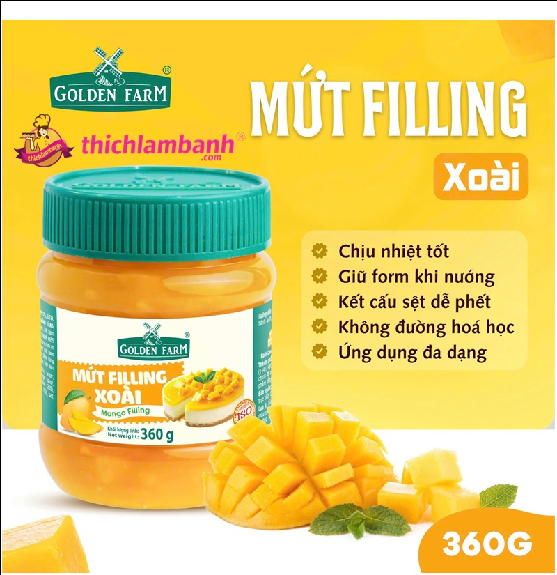 Mứt Filling Golden Farm 360gr - Xoài Mứt Filling Golden Farm 360gr - Xoài