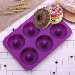 Khuôn silicon donut 6 lỗ