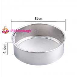 Rây bột tròn inox 15cm