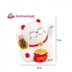 Trang trí bánh  Mèo Thần Tài nhựa